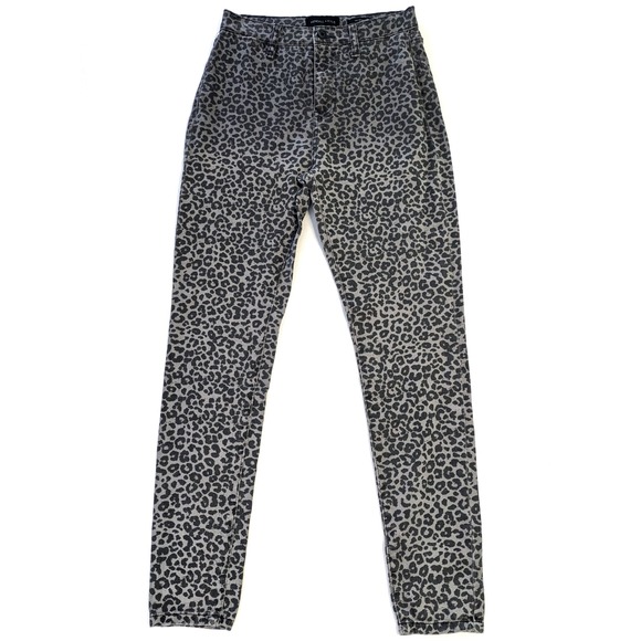 Kendall + Kylie Denim - Kendall + Kylie The Skyscraper Grey Leopard Print High Rise Skinny Jeans 26
